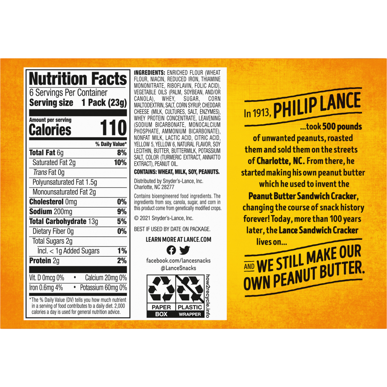 slide 5 of 5, Lance Toasty Cheddar Sandwich Crackers, 5.000 oz