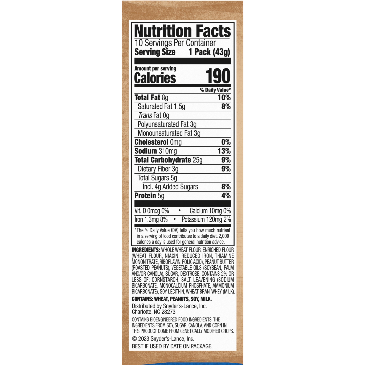 slide 4 of 7, Lance Baked with Whole Grain Peanut Butter Sandwich Crackers, 15.100 oz