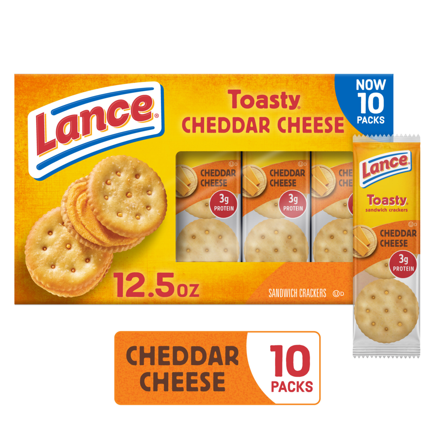 slide 1 of 5, Lance Toasty Cheddar Sandwich Crackers, 12.500 oz
