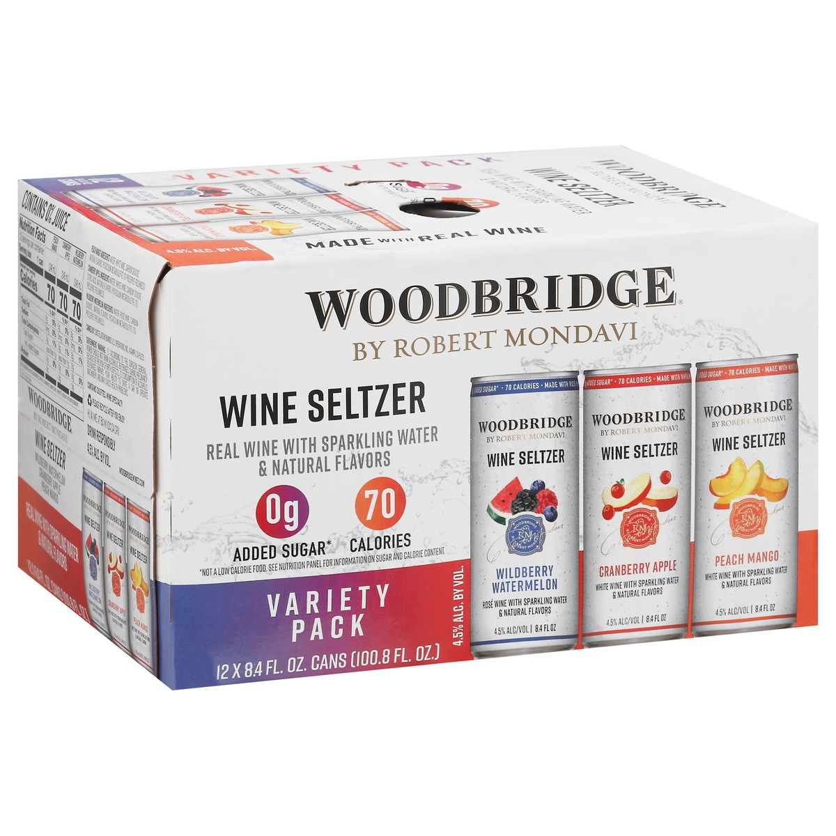 slide 2 of 11, Woodbridge by Robert Mondavi Wine Seltzer Variety Pack White Wine Cans, 250 ml