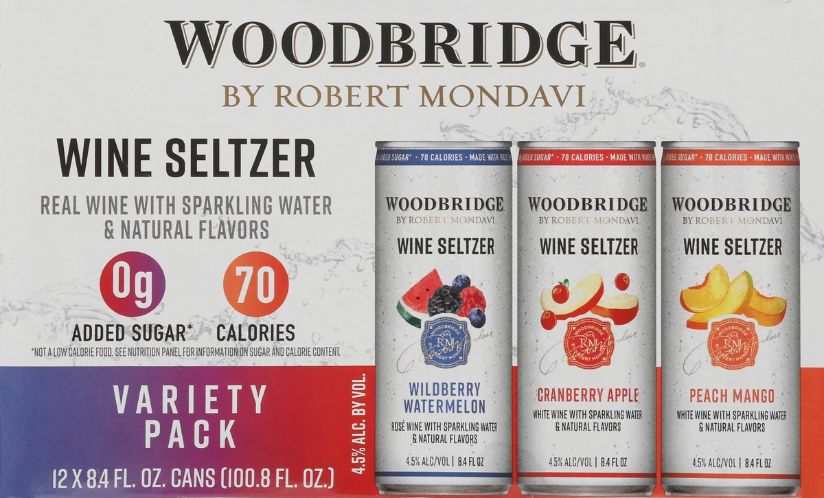 slide 9 of 11, Woodbridge by Robert Mondavi Wine Seltzer Variety Pack White Wine Cans, 250 ml