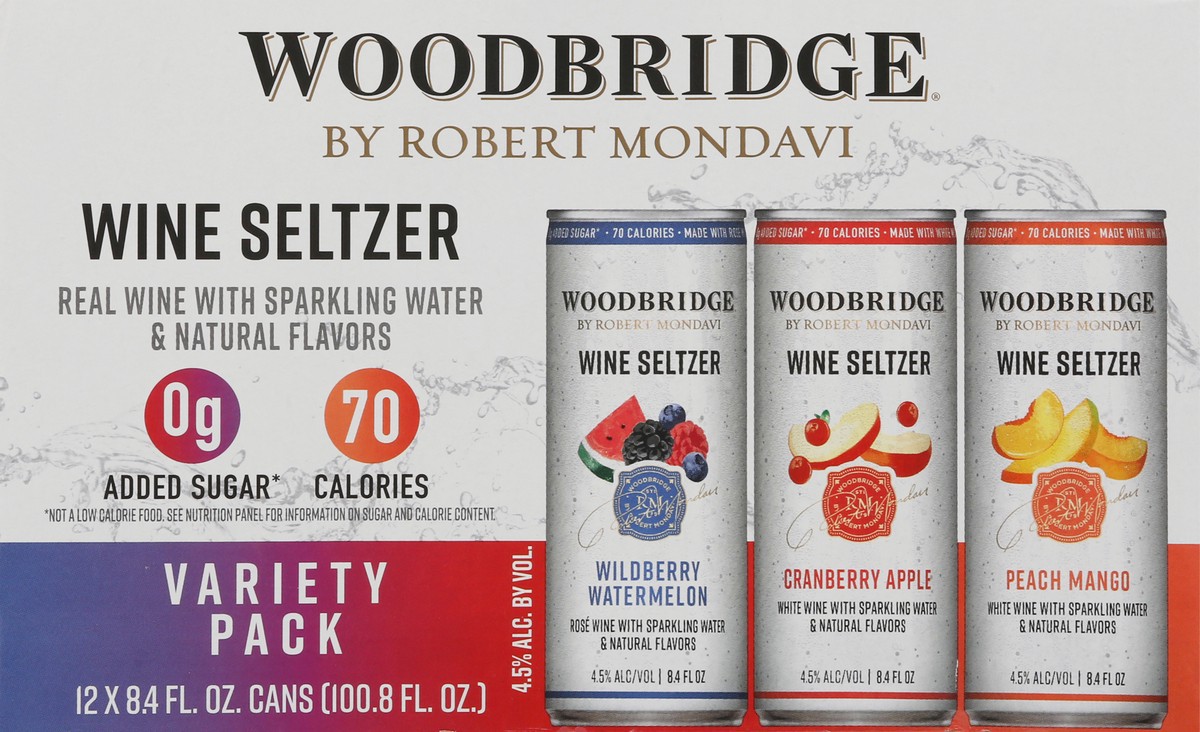 slide 10 of 11, Woodbridge by Robert Mondavi Wine Seltzer Variety Pack White Wine Cans, 250 ml
