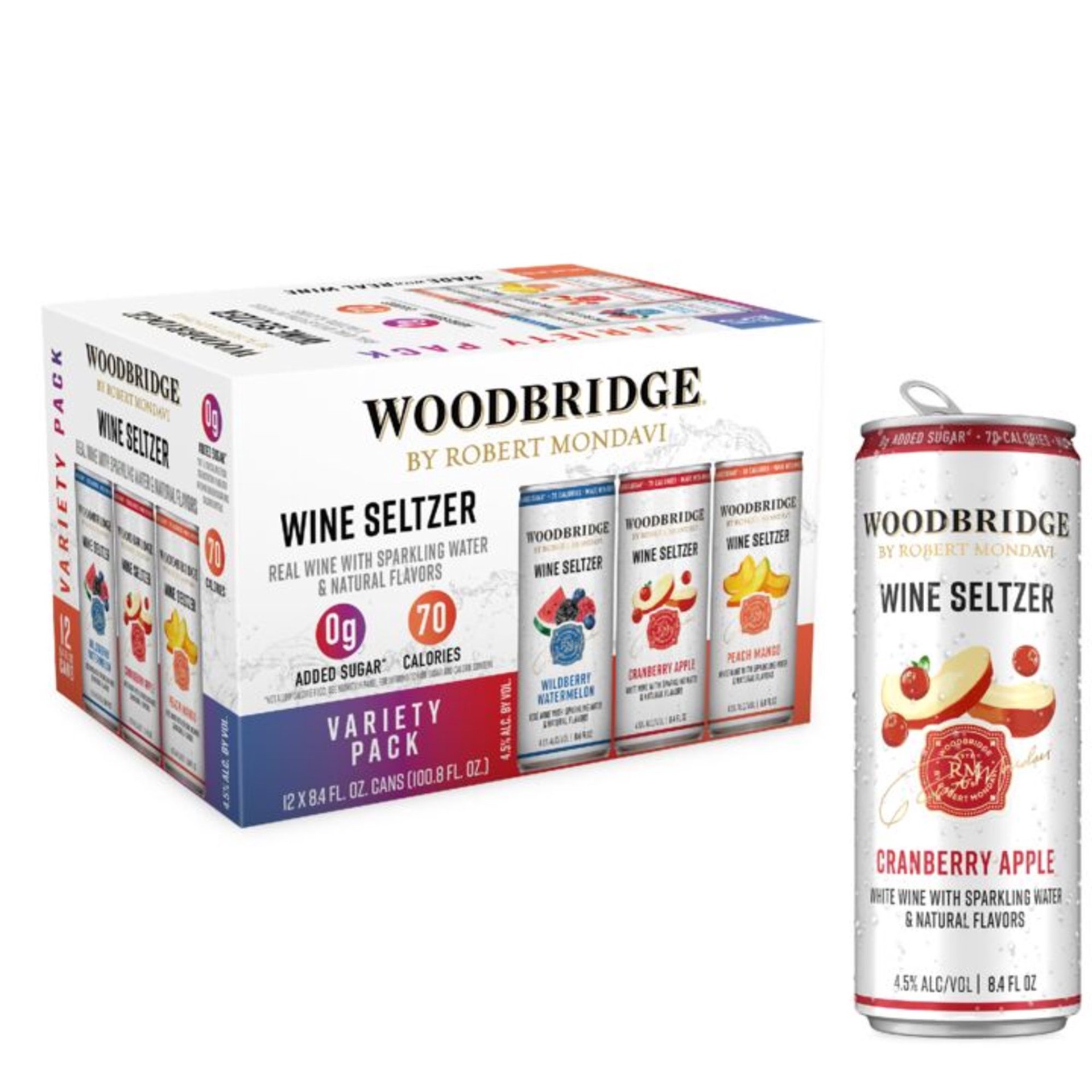 slide 1 of 11, Woodbridge by Robert Mondavi Wine Seltzer Variety Pack White Wine Cans, 250 ml