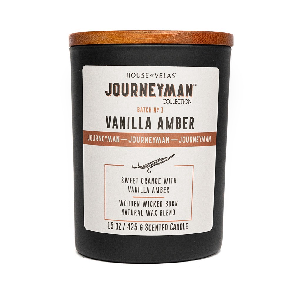 slide 1 of 3, House Of Velas Journeyman Vanilla Amber Scent Jar Candles, 15 oz