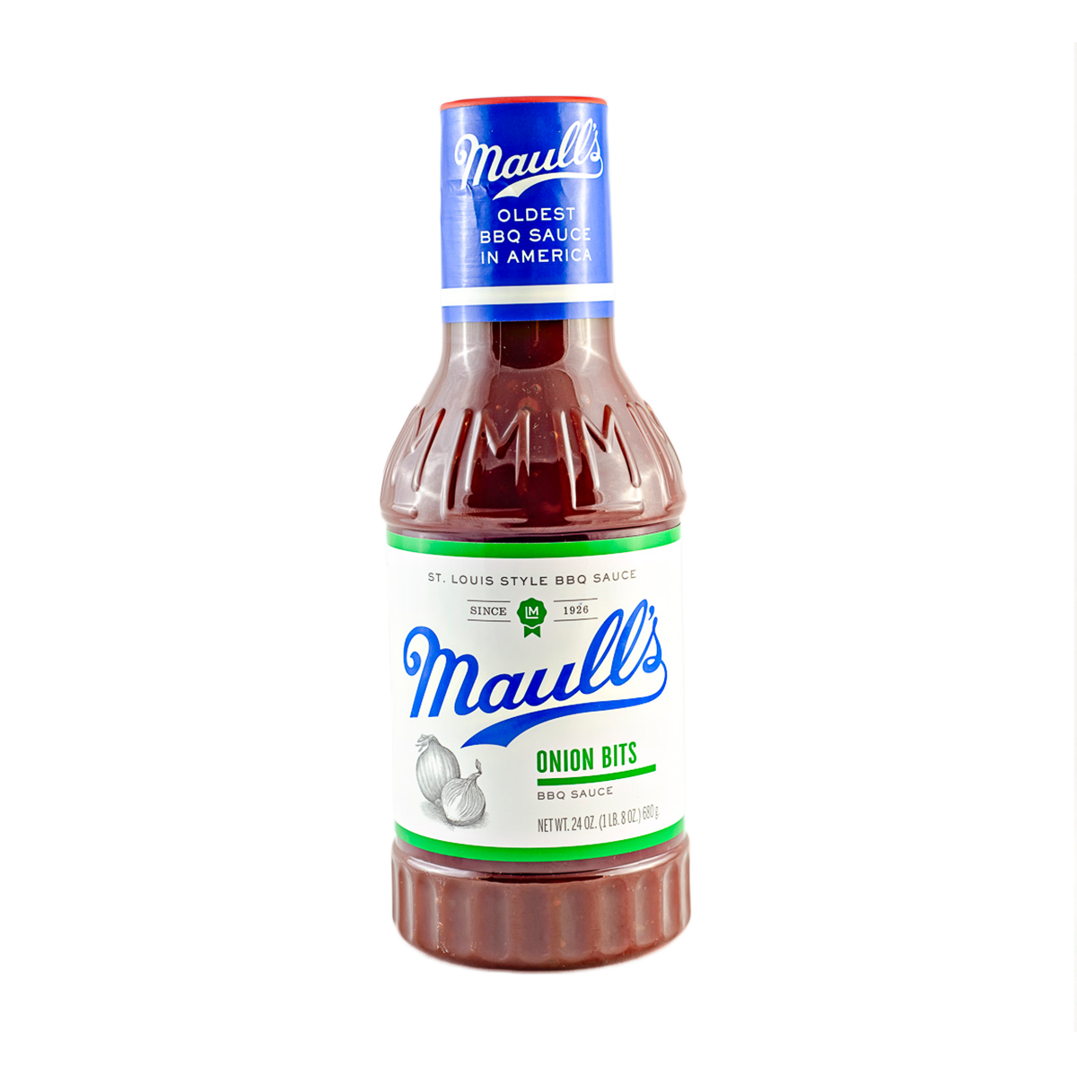 slide 1 of 1, Maull's Onion Bits Barbecue Sauce, 24 oz