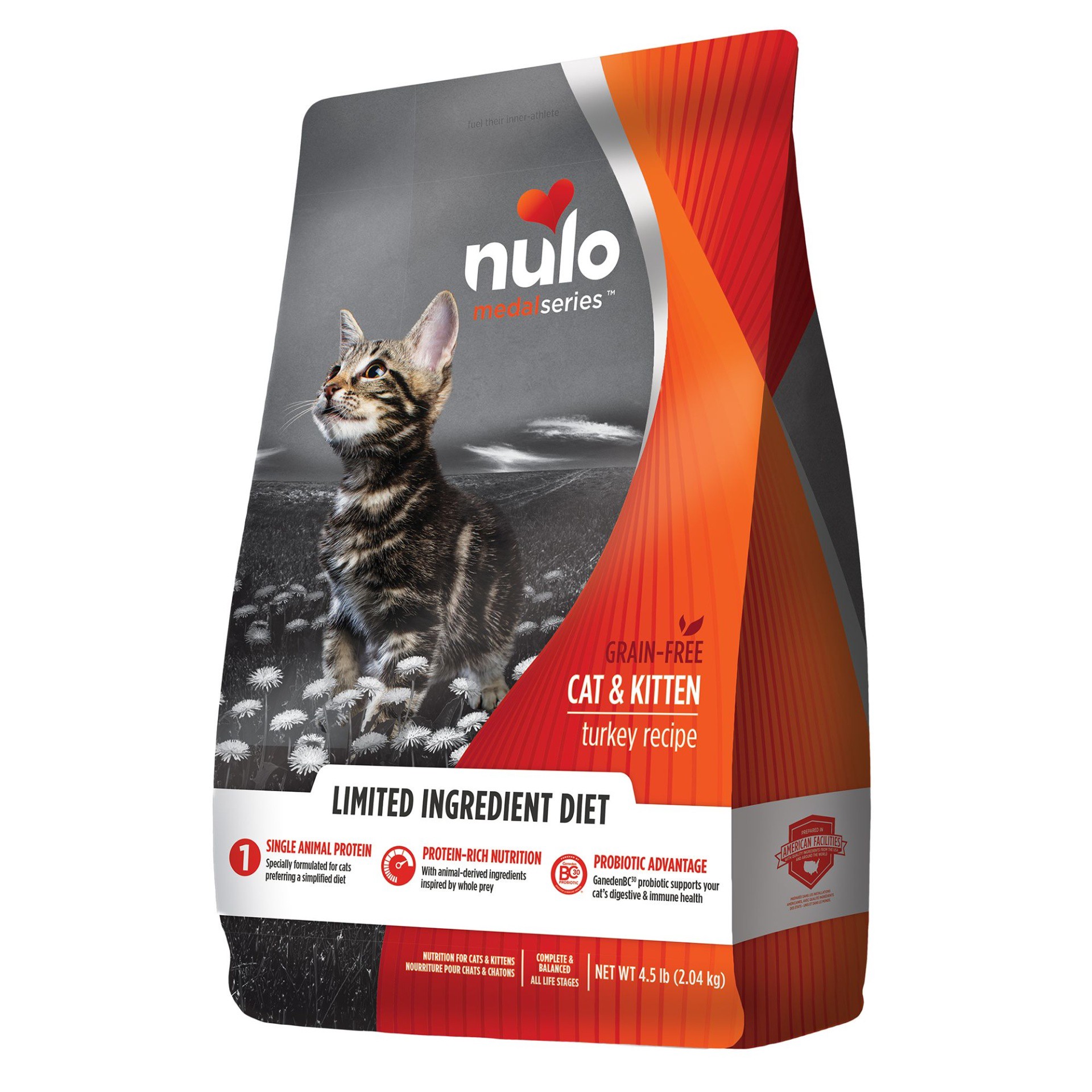 slide 1 of 1, Nulo MedalSeries All Life stages Dry Cat Food - turkey, 4.5 lb