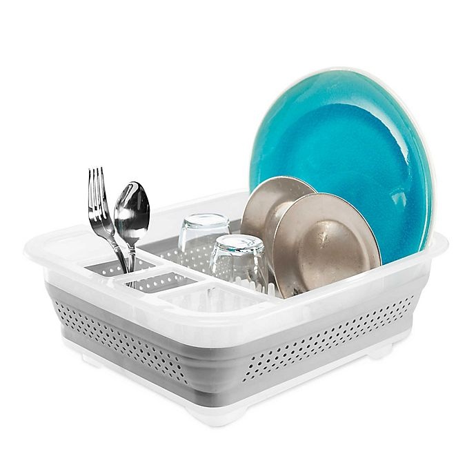 slide 1 of 3, madesmart Collapsible Dish Rack - Clear, 1 ct