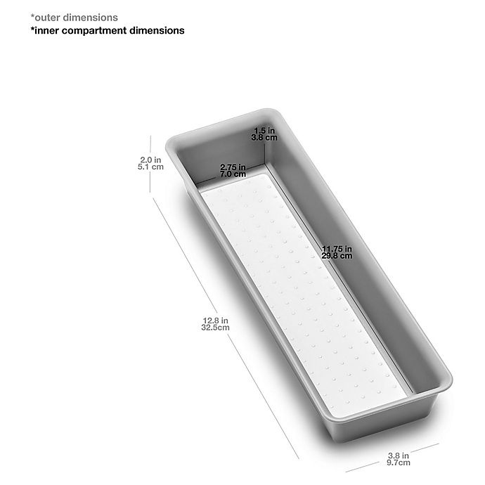 slide 4 of 7, madesmart Basic Bin Drawer Organizer - Soft Grey, 3 in x 12 in