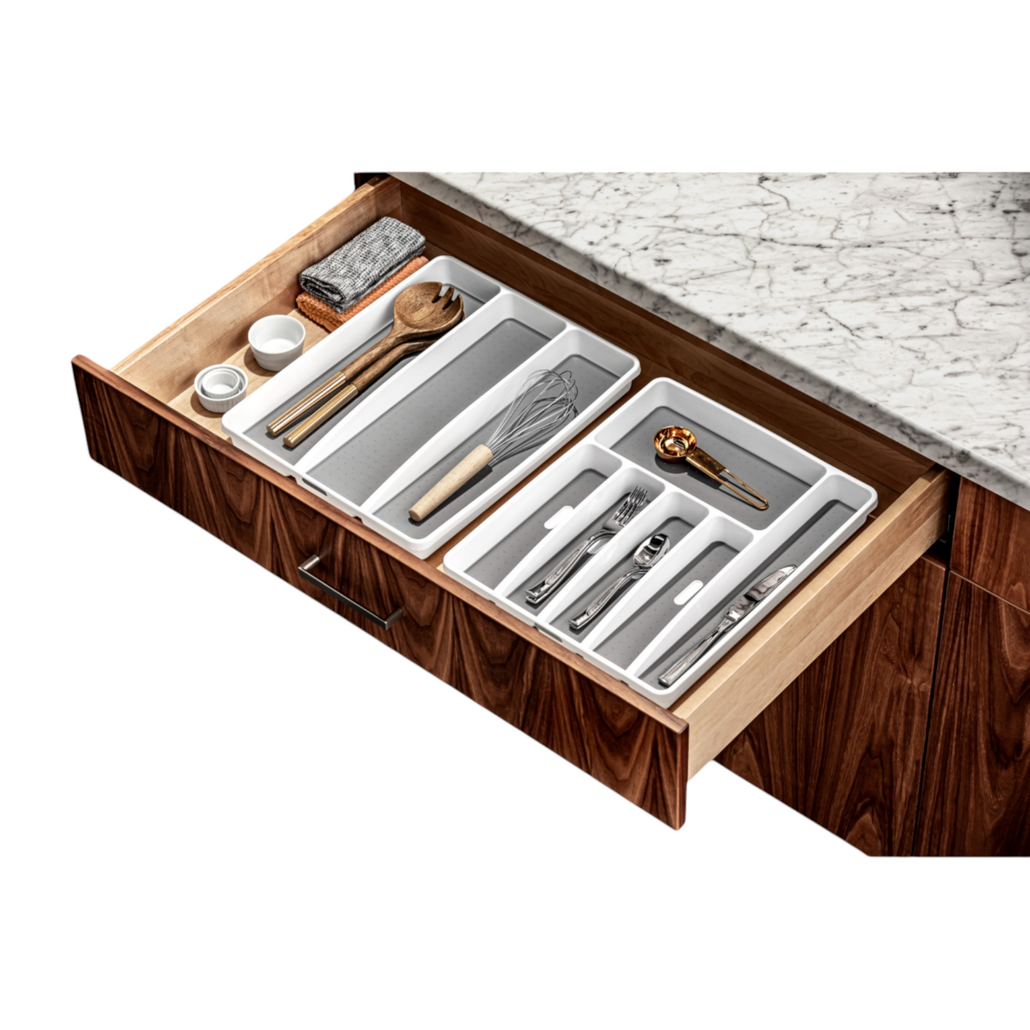 slide 3 of 4, madesmart Classic Large Silverware Tray, White, 1 ct