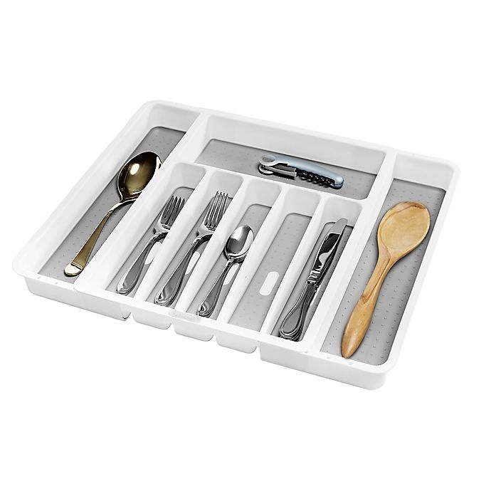 slide 2 of 7, madesmart Expandable Cutlery Tray - White/Grey, 1 ct