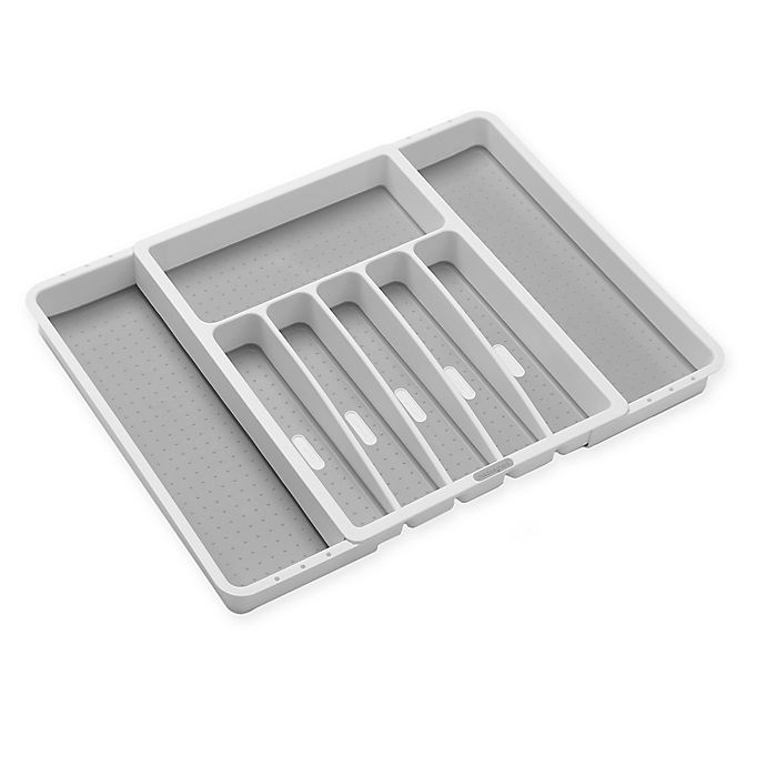 slide 1 of 7, madesmart Expandable Cutlery Tray - White/Grey, 1 ct
