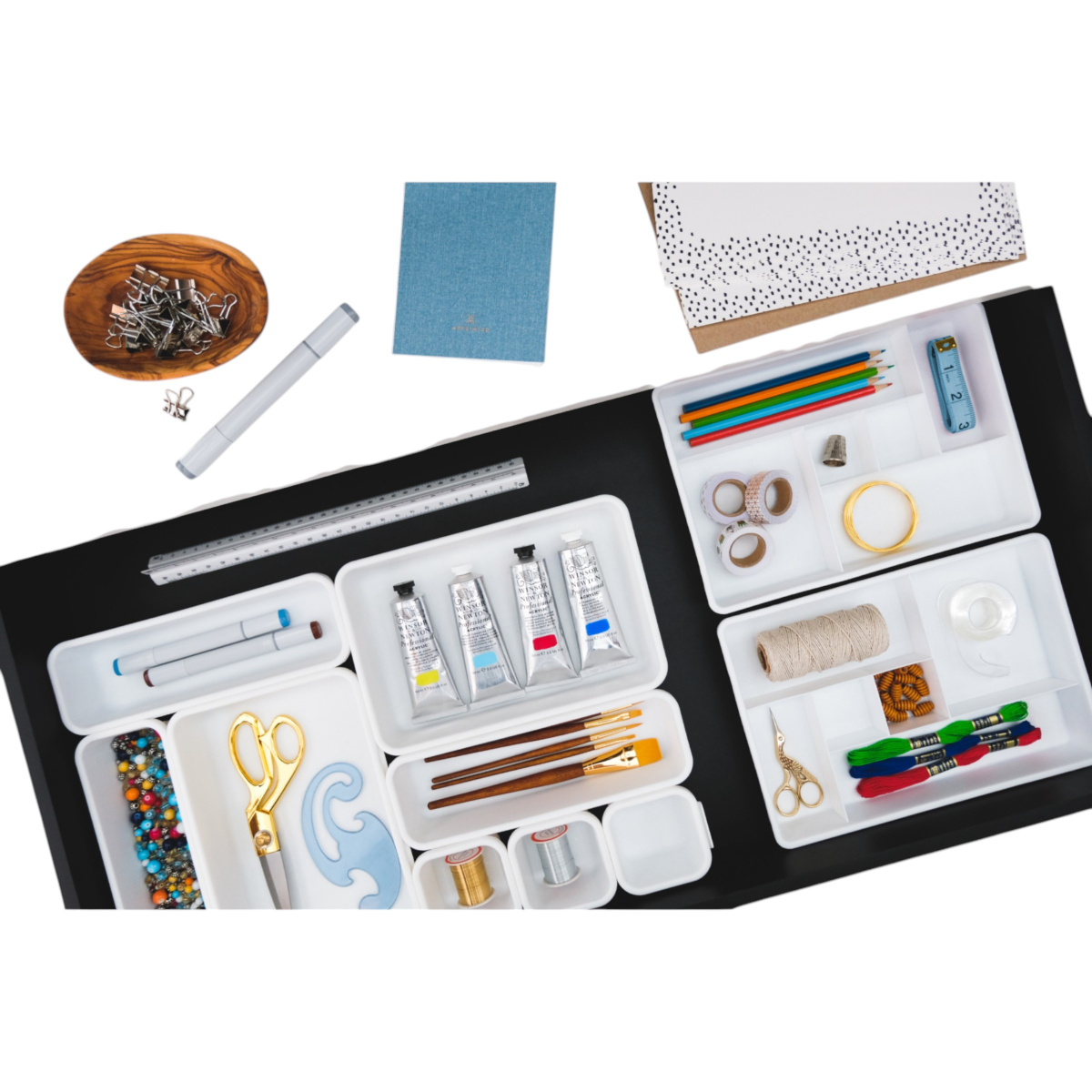 slide 3 of 3, MadeSsmart Interlocking Bins Set - White, 8 ct