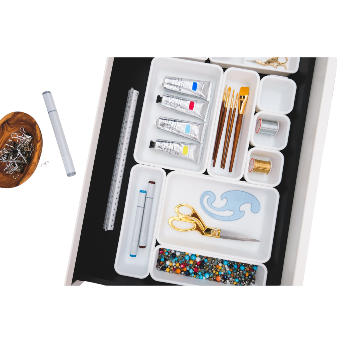 slide 2 of 3, MadeSsmart Interlocking Bins Set - White, 8 ct