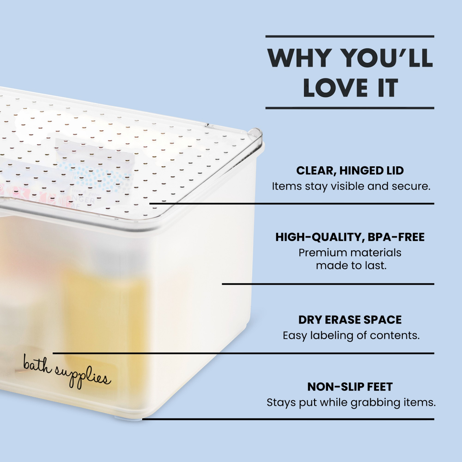 slide 5 of 6, Madesmart Medium Lid Bin, 1 ct