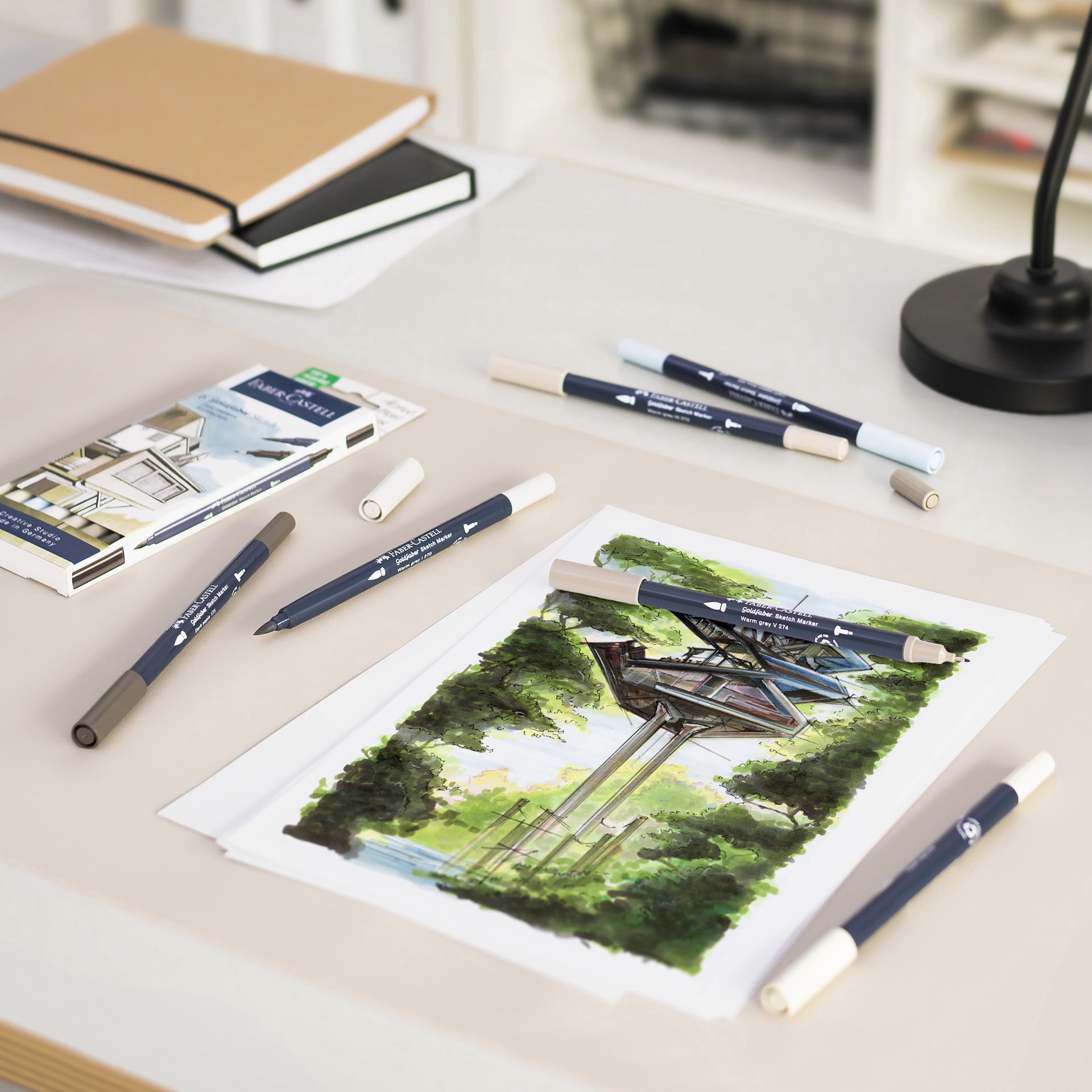 slide 10 of 10, Faber-Castell Goldfaber Sketch Architecture Dual Tip Alcohol Markers, 1 ct