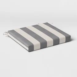 Cabana Stripe Outdoor Seat Cushion DuraSeason Fabric Black - Threshold