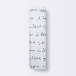 Muslin Swaddle Blanket I love You - Cloud Island™ White