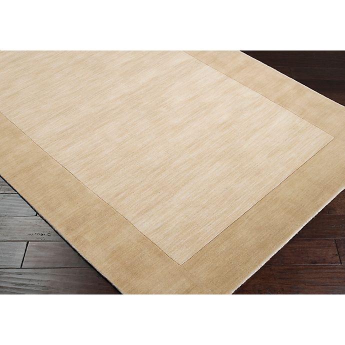 slide 2 of 3, Surya Mystique Solid Border Accent Rug - Khaki, 2 ft x 3 ft