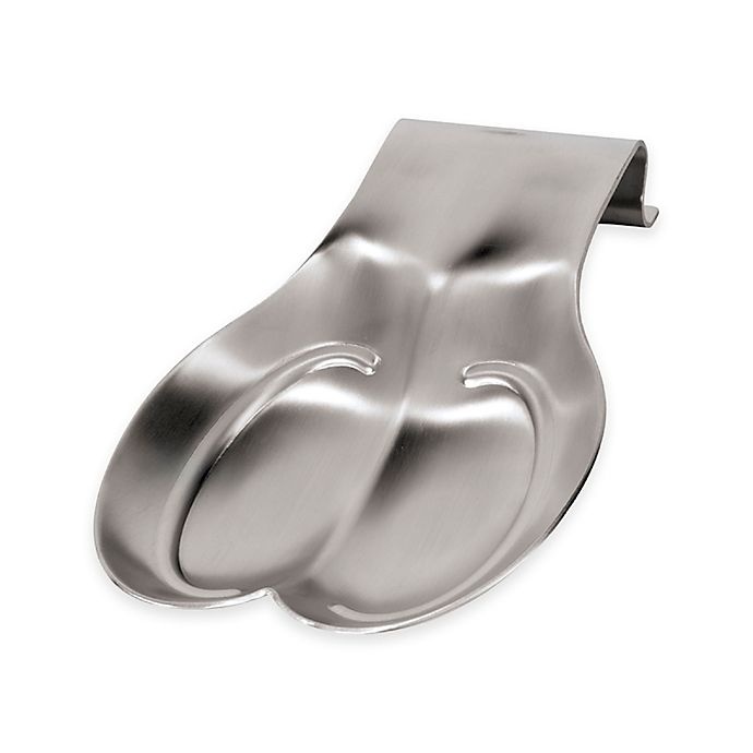 slide 1 of 1, Oggi Stainless Steel Double Spoon Rest, 1 ct