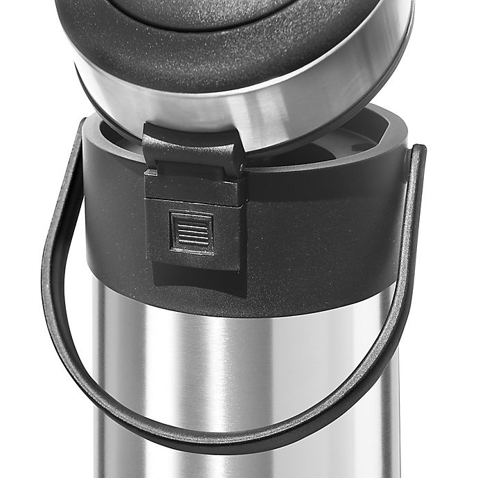 slide 5 of 5, Oggi Air King Pump Pot Insulated Stainless Steel Beverage Server, 3 liter