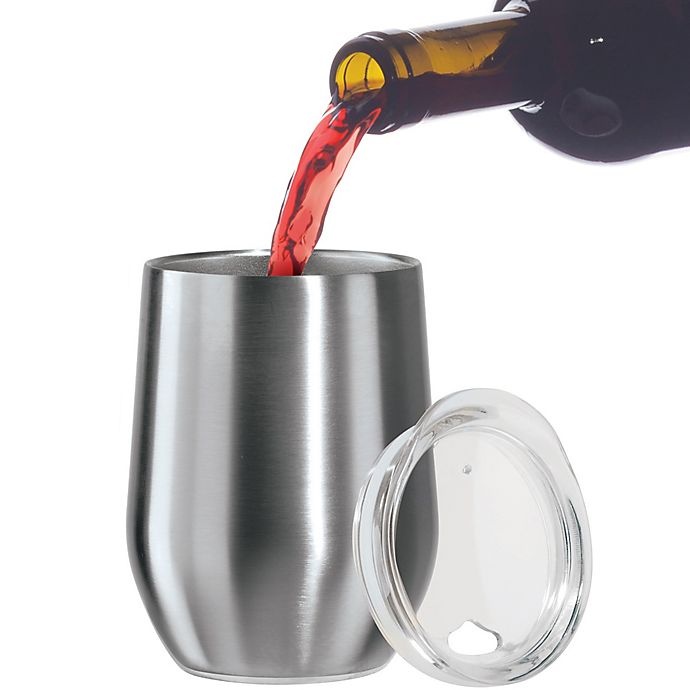 slide 3 of 4, Oggi Cheers Stainless Steel Wine Tumbler - Silver, 1 ct