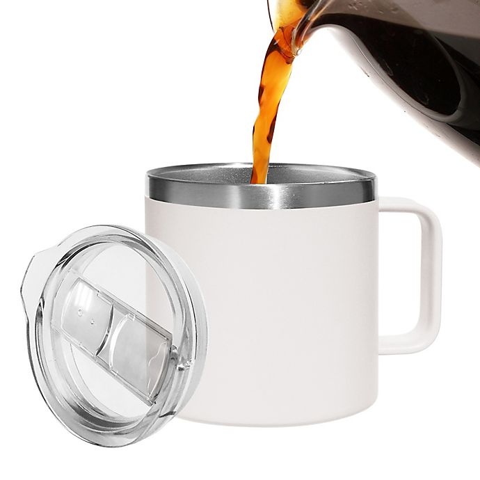 slide 3 of 4, Oggi Stainless Steel Mug with Lid - White, 1 ct