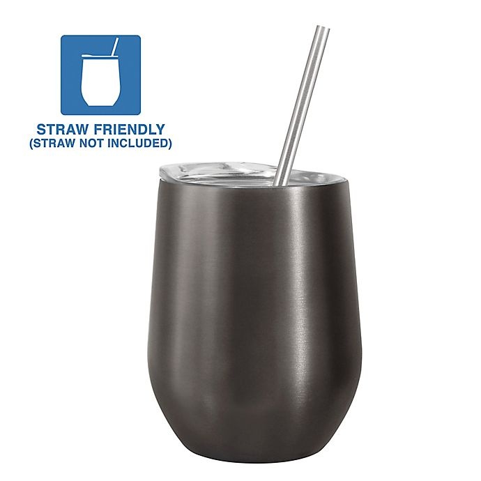 slide 3 of 4, Oggi Cheers Stainless Steel Wine Tumbler - Slate, 1 ct