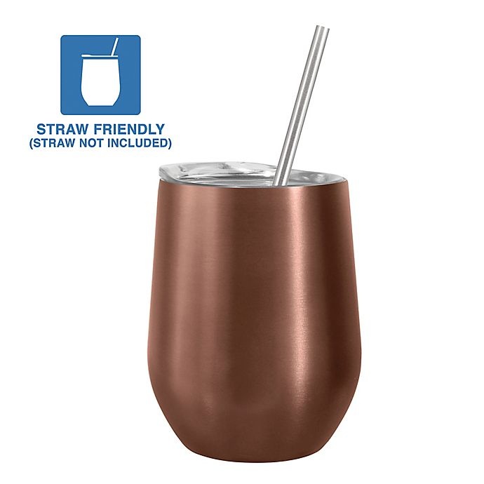 slide 2 of 4, Oggi Cheers Stainless Steel Wine Tumbler - Rose Gold, 1 ct