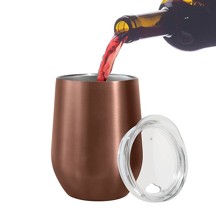 slide 3 of 4, Oggi Cheers Stainless Steel Wine Tumbler - Rose Gold, 1 ct