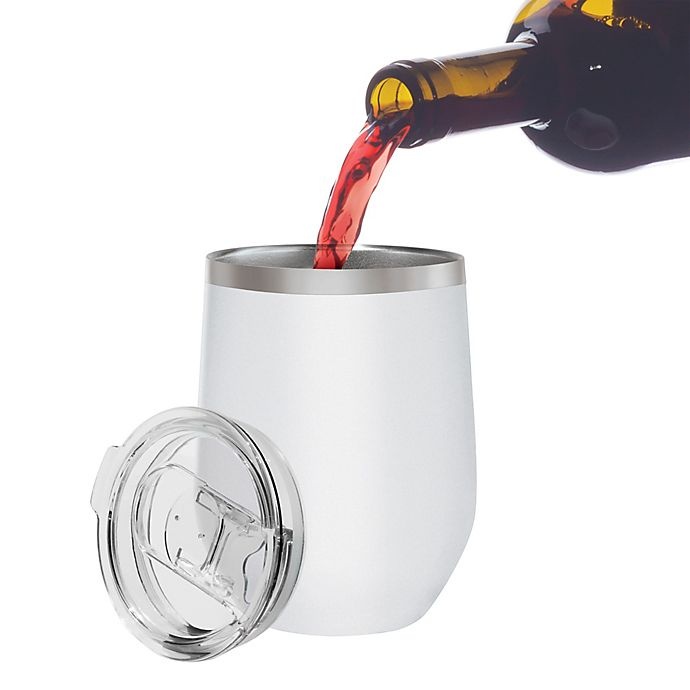 slide 3 of 3, Oggi Cheers Stainless Steel Wine Tumbler - White, 1 ct