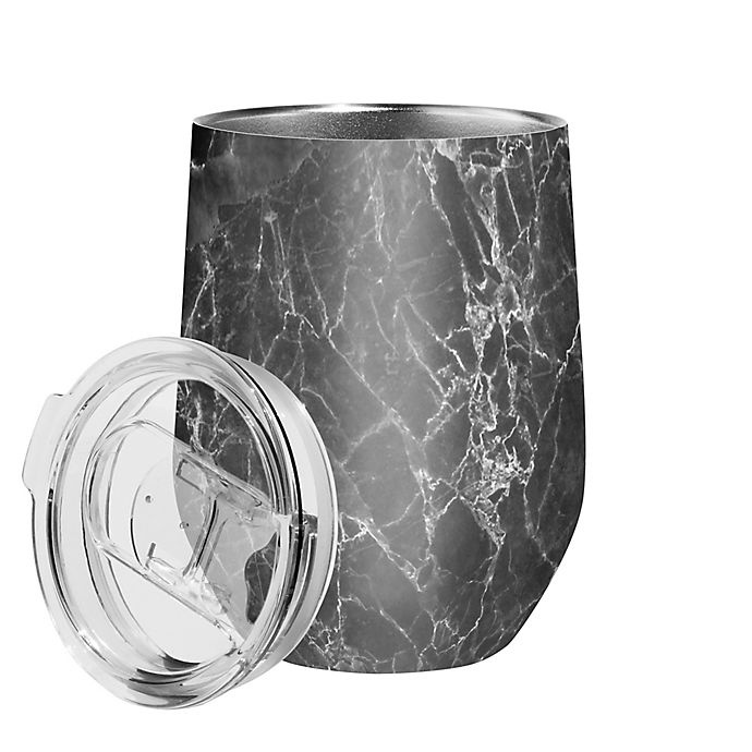 slide 2 of 2, Oggi Cheers Stainless Steel Wine Tumbler - Grey Marble, 1 ct