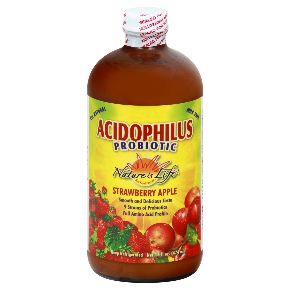 slide 13 of 13, Nature's Life Strawberry Apple Acidophilus Probiotic - 16 oz, 16 oz