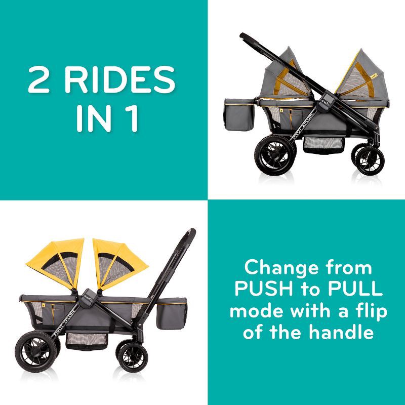slide 3 of 25, Evenflo Pivot Xplore All-Terrain Double Stroller Wagon - Adventurer Gray, 1 ct