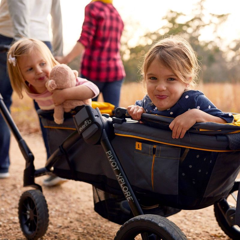 slide 15 of 25, Evenflo Pivot Xplore All-Terrain Double Stroller Wagon - Adventurer Gray, 1 ct