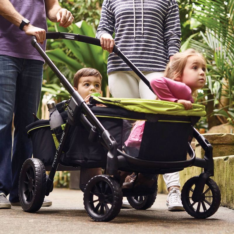 slide 21 of 25, Evenflo Pivot Xplore All-Terrain Double Stroller Wagon - Adventurer Gray, 1 ct