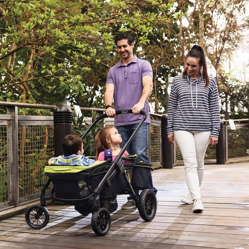 slide 22 of 24, Evenflo Pivot Xplore All-Terrain Double Stroller Wagon - Adventurer Gray, 1 ct