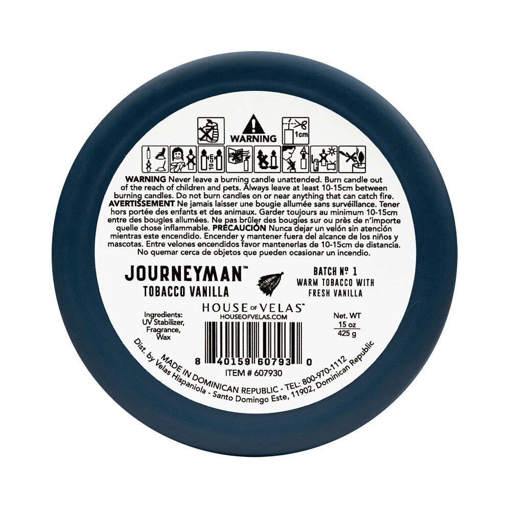 slide 2 of 3, House Of Velas Journeyman Tobacco Vanilla Scent Jar Candle, 1 ct