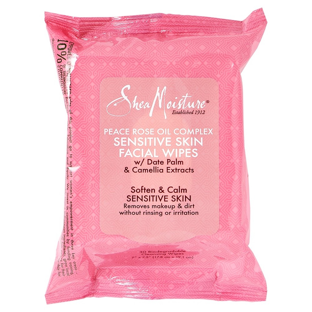 slide 2 of 2, SheaMoisture Peace Rose Facial Cleansing Wipes, 30 ct