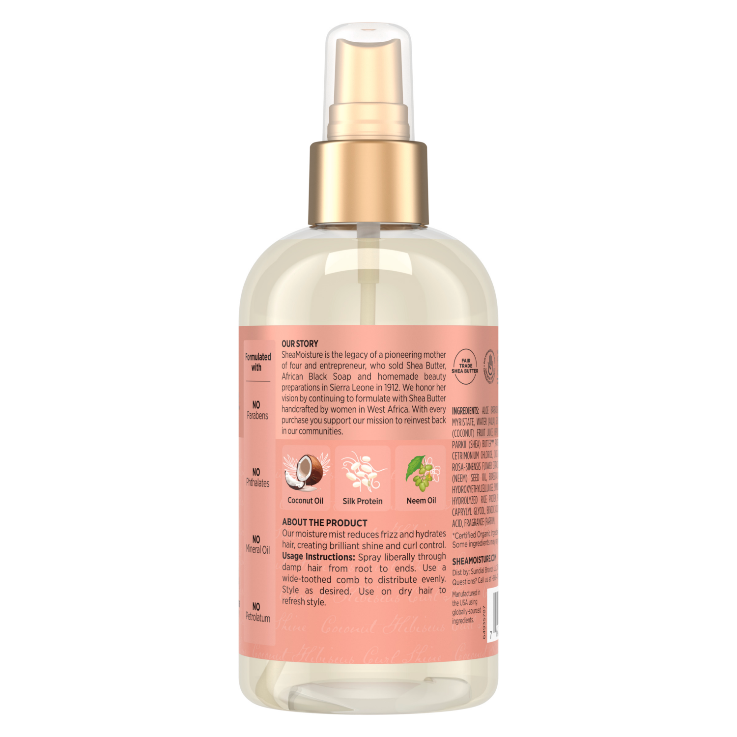 slide 6 of 6, SheaMoisture Hold & Shine Coconut & Hibiscus Moisture Mist 8 oz, 8 oz