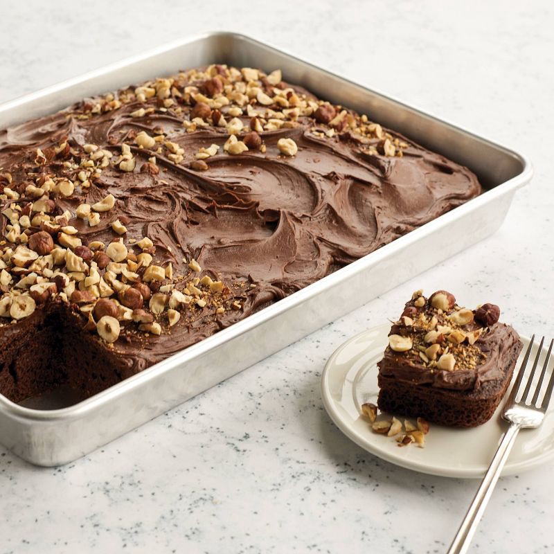 slide 7 of 8, Nordic Ware 17.9"x13" Aluminum Naturals High Sided Cake Sheet Pan: Hand Wash, Oven-Safe Baking Pan, Silver, 1 ct