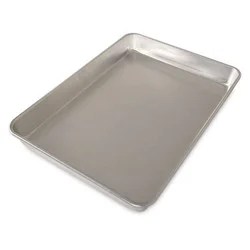 Nordic Ware 17.9"x13" Aluminum Naturals High Sided Cake Sheet Pan: Hand Wash, Oven-Safe Baking Pan, Silver