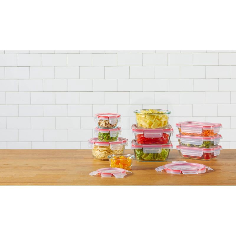 slide 2 of 3, Pyrex 20pc Glass Freshlock Food Storage Set: Glass Containers with Lids, Dishwasher & Microwave Safe, Clear, 20 ct