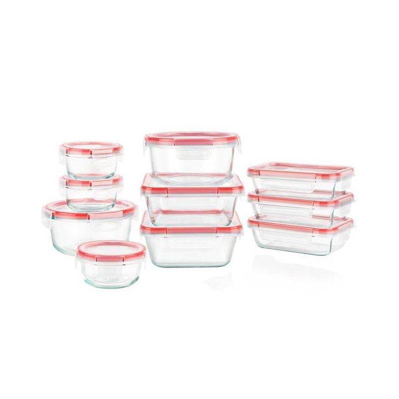 slide 1 of 3, Pyrex 20pc Glass Freshlock Food Storage Set: Glass Containers with Lids, Dishwasher & Microwave Safe, Clear, 20 ct