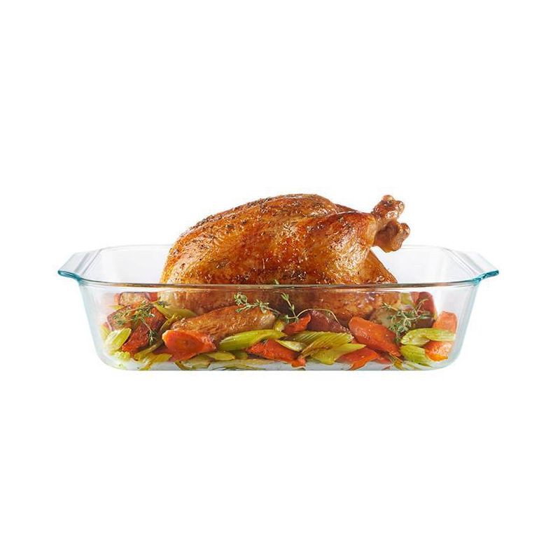 slide 2 of 6, Pyrex 9"X13" Deep Glass Bakeware: Oven-Safe Rectangle Baking Dish, Freezer & Dishwasher-Safe, 5 Qt Capacity, 5 qt