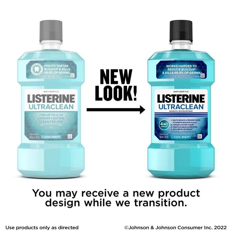 slide 2 of 7, Listerine Ultraclean Tartar Control Antiseptic Mouthwash Cool Mint - 500ml, 500 ml