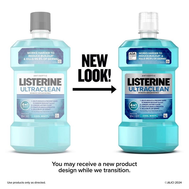 slide 3 of 9, Listerine Ultraclean Tartar Control Antiseptic Mouthwash Cool Mint - 500ml, 500 ml