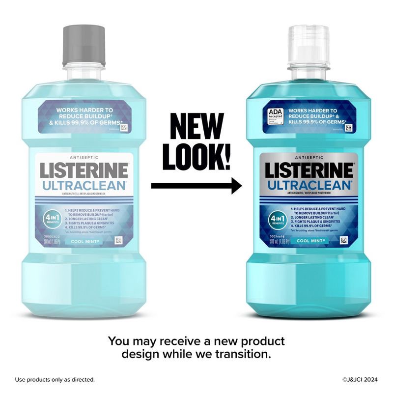 slide 3 of 10, Listerine Ultraclean Tartar Control Antiseptic Mouthwash Cool Mint - 500ml, 500 ml