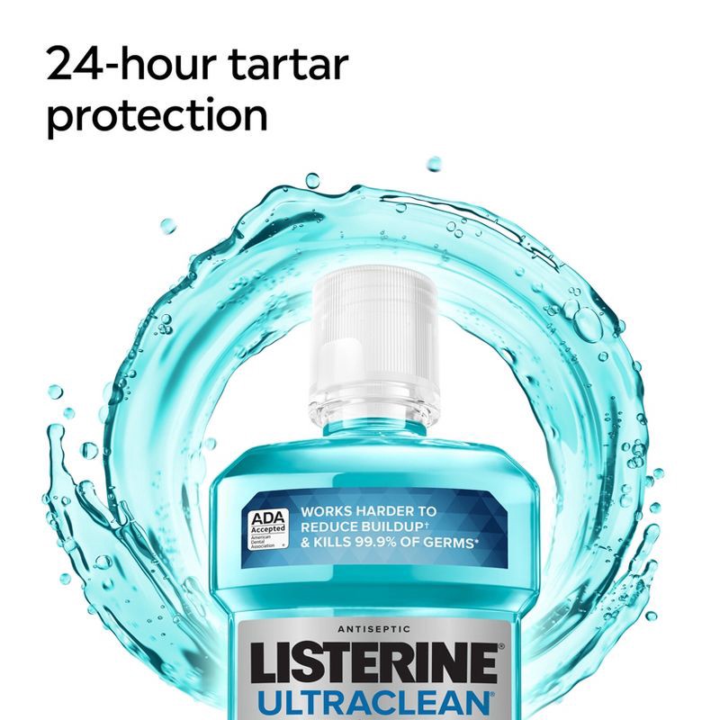 slide 6 of 9, Listerine Ultraclean Tartar Control Antiseptic Mouthwash Cool Mint - 500ml, 500 ml