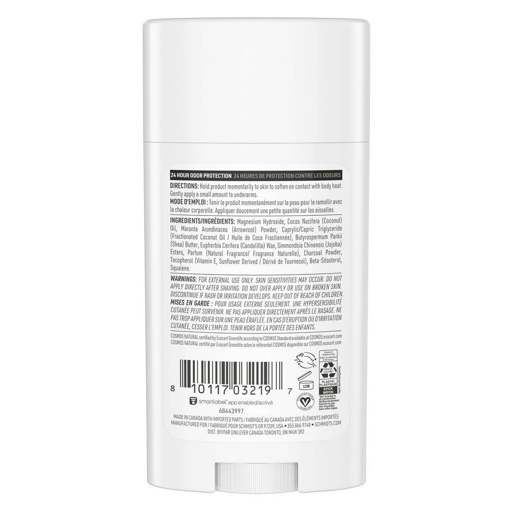 slide 3 of 3, Schmidt's Here + Now Activated Charcoal Sensitive Skin Natural Deodorant -, 2.65 oz