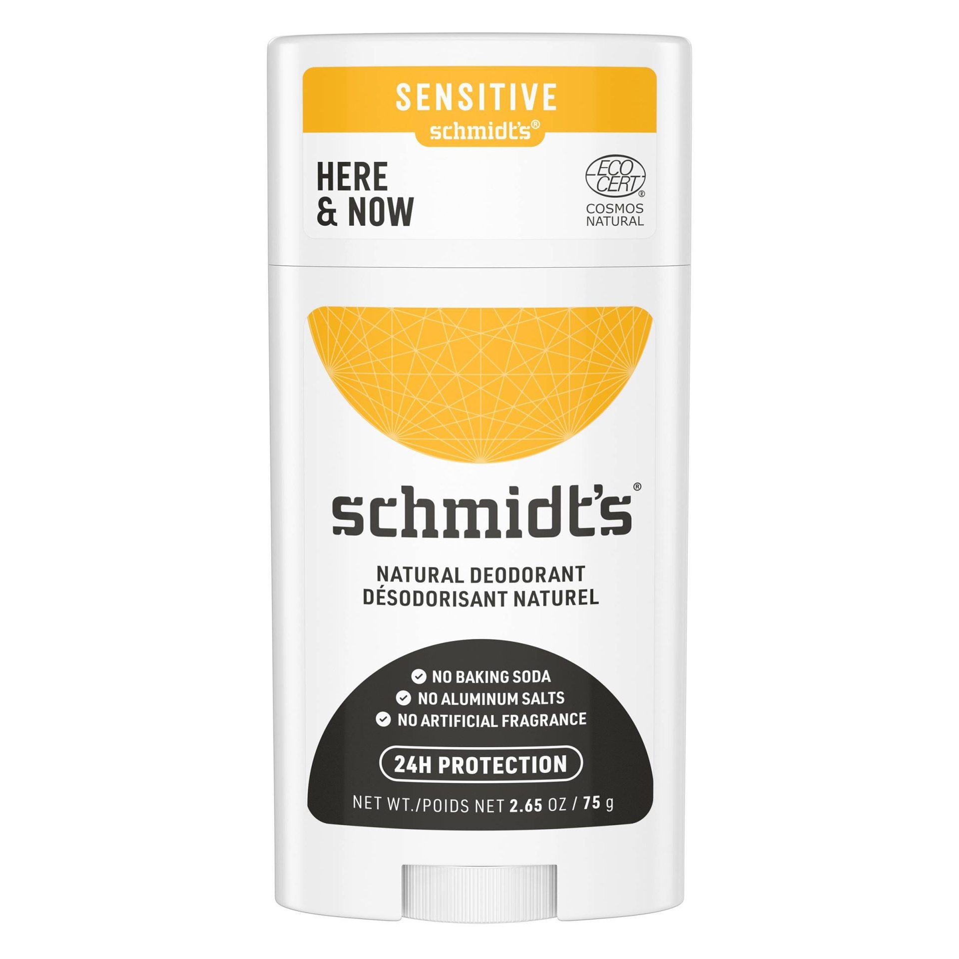 slide 1 of 3, Schmidt's Here + Now Activated Charcoal Sensitive Skin Natural Deodorant -, 2.65 oz